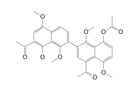 5-Acetyl-7-(2-acetyl-1-hydroxy-4,8-dimethoxy-7-naphthyl)-4,8-dimethoxy-1-naphthyl acetate