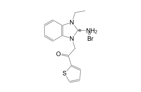 1-ethyl-2-methyl-3-[2-oxo-2-(thiophen-2-yl)ethyl]-2,3-dihydro-1H-1,3-benzodiazol-2-ylium bromide