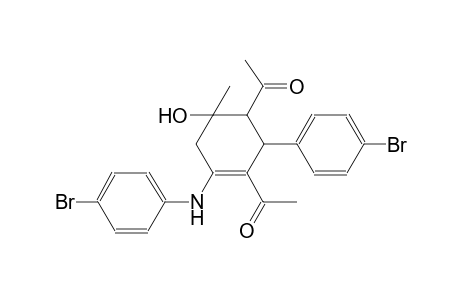 1-[3-acetyl-2-(4-bromophenyl)-4-[(4-bromophenyl)amino]-6-hydroxy-6-methyl-1-cyclohex-3-enyl]ethanone 1-[2-(4-bromophenyl)-4-[(4-bromophenyl)amino]-3-ethanoyl-6-hydroxy-6-methyl-1-cyclohex-3-enyl]ethanone