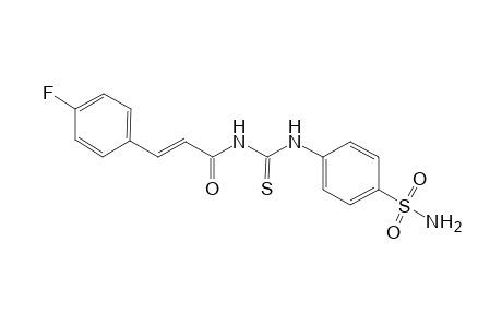 (E)-3-(4-fluorophenyl)-N-[(4-sulfamoylanilino)-sulfanylidenemethyl]-2-propenamide