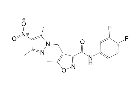 N-(3,4-difluorophenyl)-4-[(3,5-dimethyl-4-nitro-1H-pyrazol-1-yl)methyl]-5-methyl-3-isoxazolecarboxamide