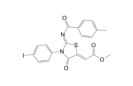 (Z)-Methyl-2-[(Z)-3-(4-iodophenyl)-2-(4-methylbenzoylimino)-4-oxo-1,3-thiazolidin-5-ylidene]-acetate