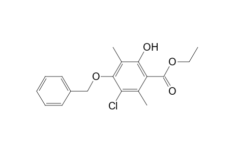 Benzoic acid, 3-chloro-6-hydroxy-2,5-dimethyl-4-(phenylmethoxy)-, ethyl ester