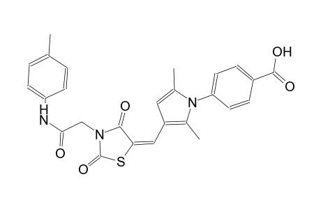 4-[3-((E)-{2,4-dioxo-3-[2-oxo-2-(4-toluidino)ethyl]-1,3-thiazolidin-5-ylidene}methyl)-2,5-dimethyl-1H-pyrrol-1-yl]benzoic acid
