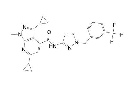 3,6-dicyclopropyl-1-methyl-N-{1-[3-(trifluoromethyl)benzyl]-1H-pyrazol-3-yl}-1H-pyrazolo[3,4-b]pyridine-4-carboxamide
