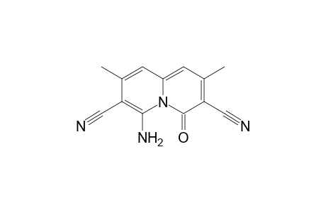 4H-quinolizine-3,7-dicarbonitrile, 6-amino-2,8-dimethyl-4-oxo-