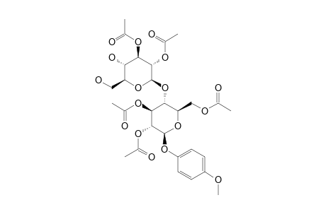 PARA-METHOXYPHENYL-O-(2,3-DI-O-ACETYL-ALPHA-D-GLUCOPYRANOSYL)-(1->4)-2,3,6-TRI-O-ACETYL-BETA-D-GLUCOPYRANOSIDE