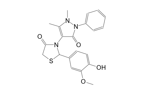 4-thiazolidinone, 3-(2,3-dihydro-1,5-dimethyl-3-oxo-2-phenyl-1H-pyrazol-4-yl)-2-(4-hydroxy-3-methoxyphenyl)-