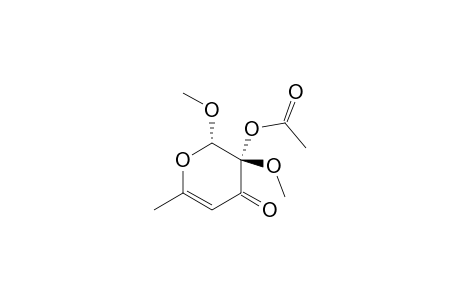 4H-Pyran-4-one, 3-(acetyloxy)-2,3-dihydro-2,3-dimethoxy-6-methyl-, (2S-cis)-