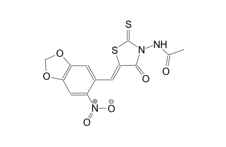 acetamide, N-[(5Z)-5-[(6-nitro-1,3-benzodioxol-5-yl)methylene]-4-oxo-2-thioxothiazolidinyl]-