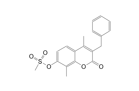2H-1-benzopyran-2-one, 4,8-dimethyl-7-[(methylsulfonyl)oxy]-3-(phenylmethyl)-