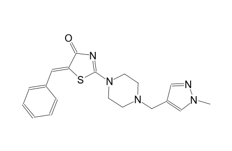 (5Z)-5-benzylidene-2-{4-[(1-methyl-1H-pyrazol-4-yl)methyl]-1-piperazinyl}-1,3-thiazol-4(5H)-one