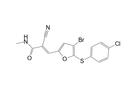 (2E)-3-{4-bromo-5-[(4-chlorophenyl)sulfanyl]-2-furyl}-2-cyano-N-methyl-2-propenamide