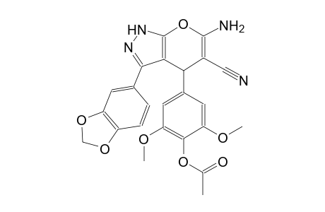 pyrano[2,3-c]pyrazole-5-carbonitrile, 4-[4-(acetyloxy)-3,5-dimethoxyphenyl]-6-amino-3-(1,3-benzodioxol-5-yl)-1,4-dihydro-