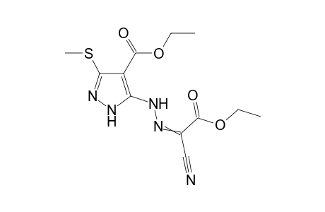 Ethyl 5-(2-(1-cyano-2-ethoxy-2-oxoethylidene)hydrazinyl)-3-(methylthio)-1H-pyrazole-4-carboxylate
