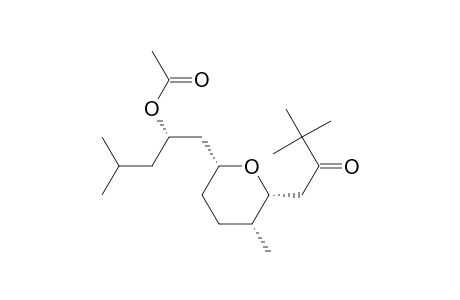 (2R*,3R*,6R*)-6-[(2S*)-2-acetoxy-4-methylpentyl]-2-(3,3-dimethyl-2-oxobutyl)-3-methyltetrahydropyran