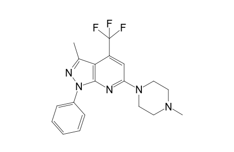 3-Methyl-6-(4-methyl-1-piperazinyl)-1-phenyl-4-(trifluoromethyl)pyrazolo[3,4-b]pyridine