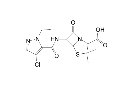6-{[(4-chloro-1-ethyl-1H-pyrazol-5-yl)carbonyl]amino}-3,3-dimethyl-7-oxo-4-thia-1-azabicyclo[3.2.0]heptane-2-carboxylic acid