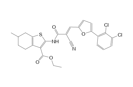 ethyl 2-({(2E)-2-cyano-3-[5-(2,3-dichlorophenyl)-2-furyl]-2-propenoyl}amino)-6-methyl-4,5,6,7-tetrahydro-1-benzothiophene-3-carboxylate