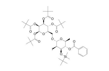 [4-O-BENZOYL-3-O-TERT.-BUTYLDIMETHYLSILYL-2,6-DIDEOXY-2-IODO-ALPHA-D-MANNO-HEXOPYRANOSYL]-(1->6)-1,2,3,4-TETRA-O-PIVALOYL-BETA-D-MANNOPYRANOSIDE