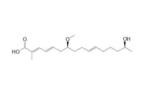 15(S)-Hydroxy-2-methyl-7(S)-methoxyhexadeca-2(E),4(E),10(E)-trienoic Acid