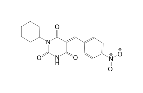 (5E)-1-cyclohexyl-5-(4-nitrobenzylidene)-2,4,6(1H,3H,5H)-pyrimidinetrione