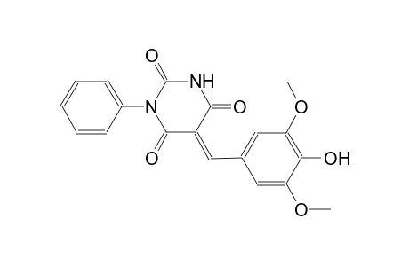 (5E)-5-(4-hydroxy-3,5-dimethoxybenzylidene)-1-phenyl-2,4,6(1H,3H,5H)-pyrimidinetrione