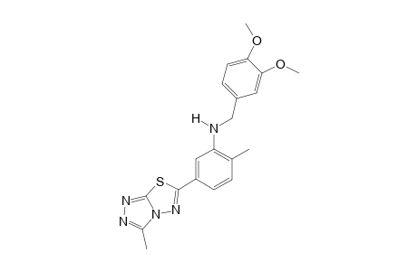 (3,4-Dimethoxybenzyl)[2-methyl-5-(3-methyl-[1,2,4]triazolo[3,4-b][1,3,4]thiadiazol-6-yl)phenyl]amine