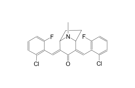 8-azabicyclo[3.2.1]octan-3-one, 2,4-bis[(2-chloro-6-fluorophenyl)methylene]-8-methyl-, (2E,4E)-