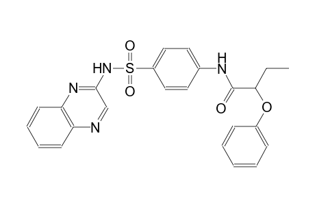 2-phenoxy-N-{4-[(2-quinoxalinylamino)sulfonyl]phenyl}butanamide