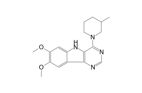 7,8-dimethoxy-4-(3-methyl-1-piperidinyl)-5H-pyrimido[5,4-b]indole