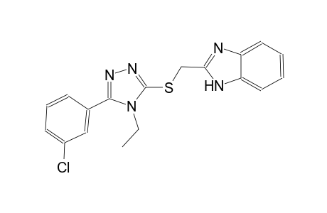 2-({[5-(3-chlorophenyl)-4-ethyl-4H-1,2,4-triazol-3-yl]sulfanyl}methyl)-1H-benzimidazole