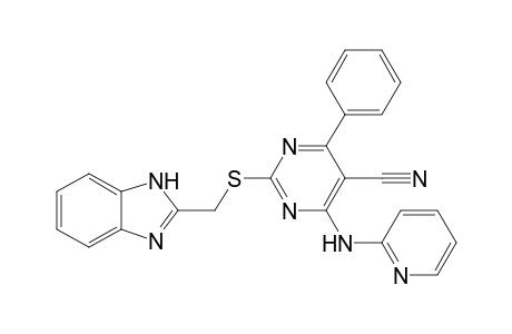2-((1H-Benzo[d]imidazol-2-yl)methylthio)-4-phenyl-6-(pyridin-2-ylamino)pyrimidine-5-carbonitrile