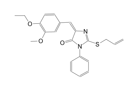 4H-imidazol-4-one, 5-[(4-ethoxy-3-methoxyphenyl)methylene]-3,5-dihydro-3-phenyl-2-(2-propenylthio)-, (5E)-