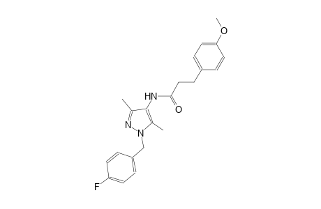 N-[1-(4-fluorobenzyl)-3,5-dimethyl-1H-pyrazol-4-yl]-3-(4-methoxyphenyl)propanamide