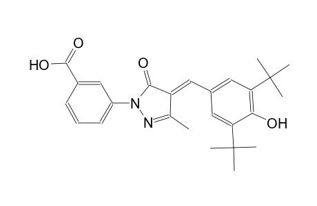 3-[(4E)-4-(3,5-ditert-butyl-4-hydroxybenzylidene)-3-methyl-5-oxo-4,5-dihydro-1H-pyrazol-1-yl]benzoic acid
