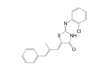 (2E,5Z)-2-[(2-chlorophenyl)imino]-5-[(2E)-2-methyl-3-phenyl-2-propenylidene]-1,3-thiazolidin-4-one