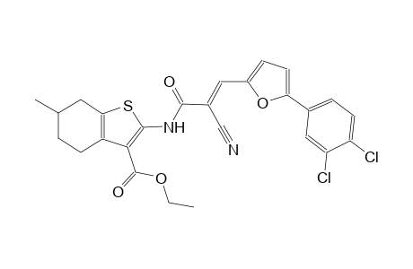 ethyl 2-({(2E)-2-cyano-3-[5-(3,4-dichlorophenyl)-2-furyl]-2-propenoyl}amino)-6-methyl-4,5,6,7-tetrahydro-1-benzothiophene-3-carboxylate