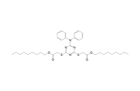 2-[[4-[(2-keto-2-nonoxy-ethyl)thio]-6-(N-phenylanilino)-s-triazin-2-yl]thio]acetic acid nonyl ester