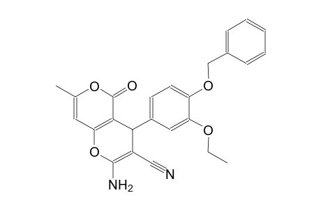 2-amino-4-[4-(benzyloxy)-3-ethoxyphenyl]-7-methyl-5-oxo-4H,5H-pyrano[4,3-b]pyran-3-carbonitrile
