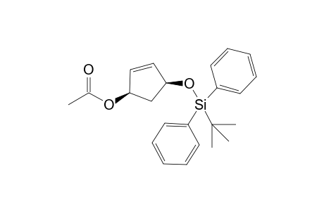 (1R,4S)-(+)-4-(((1,1-dimethylethyl)diphenylsilyl)oxy)-2-cyclopenten-1-ol acetate