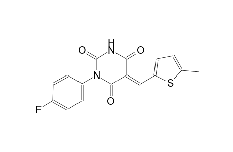 (5E)-1-(4-fluorophenyl)-5-[(5-methyl-2-thienyl)methylene]-2,4,6(1H,3H,5H)-pyrimidinetrione