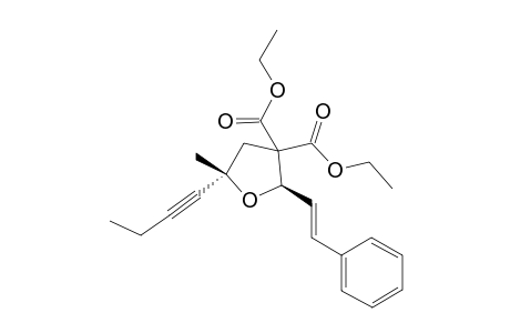 Diethyl 5-(but-1-ynyl)-5-methyl-2-((E)-2-phenylethenyl)oxolane-3,3-dicarboxylate