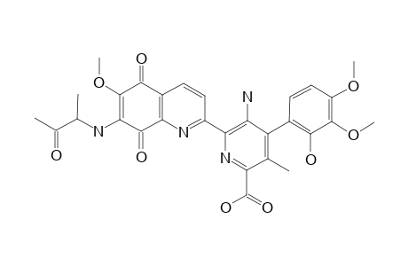 7-(1-METHYL-2-OXOPROPYL)-STREPTONIGRIN;5-AMINO-4-(2-HYDROXY-3,4-DIMETHOXYPHENYL)-6-[6-METHOXY-7-(1-METHYL-2-OXOPROPYLAMINO)-5,8-DIOXO-5,8-DI