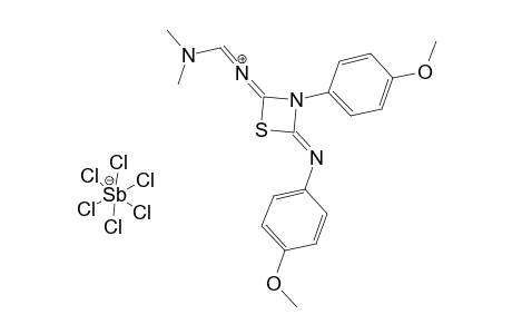 N(2)-[3-(4-METHOXYPHENYL)-4-(4-METHOXYPHENYLIMINO)-N(1),N(1)-DIMETHYL-1,3-THIAZETIDIN-2-YLIDENE]-FORMAMIDINIUM-HEXACHLOROANTIMONATE