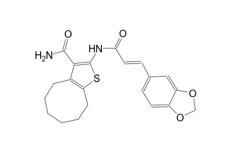 2-{[(2E)-3-(1,3-benzodioxol-5-yl)-2-propenoyl]amino}-4,5,6,7,8,9-hexahydrocycloocta[b]thiophene-3-carboxamide