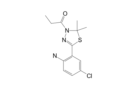 3-ETHYLCARBONYL-5-(2-AMINO-5-CHLOROPHENYL)-2,2-DIMETHYL-2,3-DIHYDRO-1,3,4-THIADIAZOLE