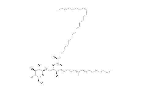RENIEROSIDE_B_2;1-O-BETA-D-GLUCOPYANOSYL-(2-S,3-R,4-E,8-E,10-E)-2-[(2'-R,17'-Z)-2'-HYDROXYHEXACOS-17'-ENOYLAMINO]-9-METHYLOCTADECA-4,8,10-TRIENE-1