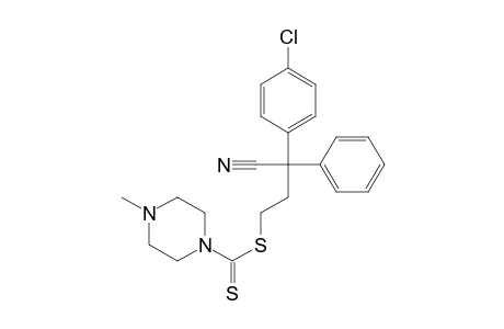 4-Methylpiperazine-1-carbodithioic acid 3-cyano-3-phenyl-3-(4-chlorophenyl)propyl ester