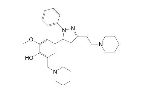 4-(4,5-Dihydro-1-phenyl-3-(2-(piperidin-1-yl)ethyl)-1H-pyrazol-5-yl)-2-methoxy-6-((piperidin-1-yl)methyl)phenol